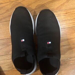 Tommy Hilfiger Black and White Slip-On Sneakers